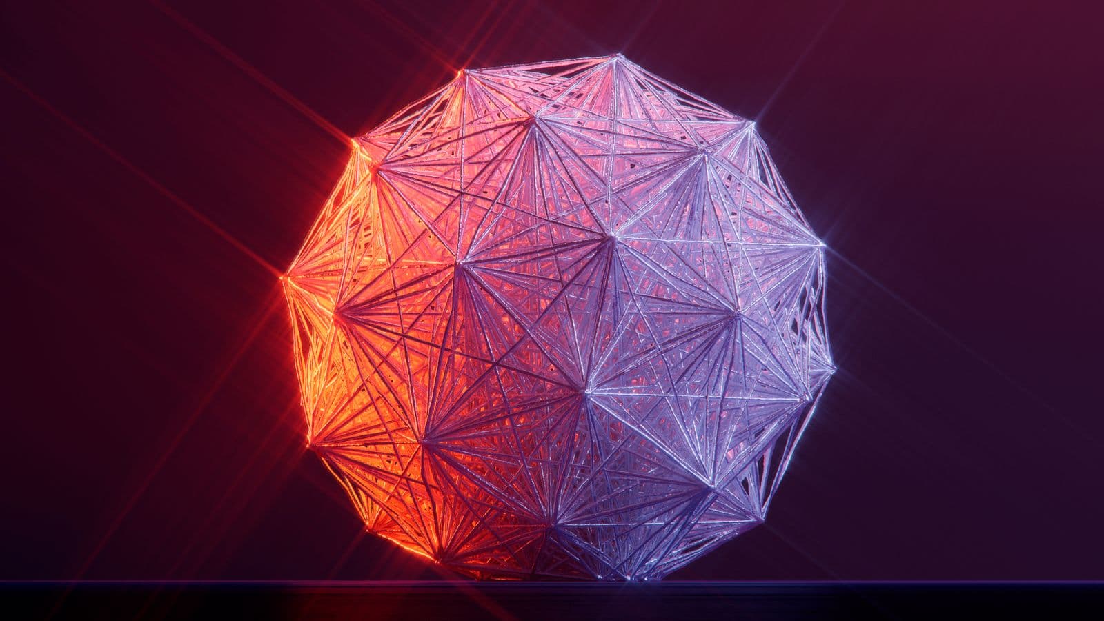 Split sphere showing local AI and frontier AI models side by side